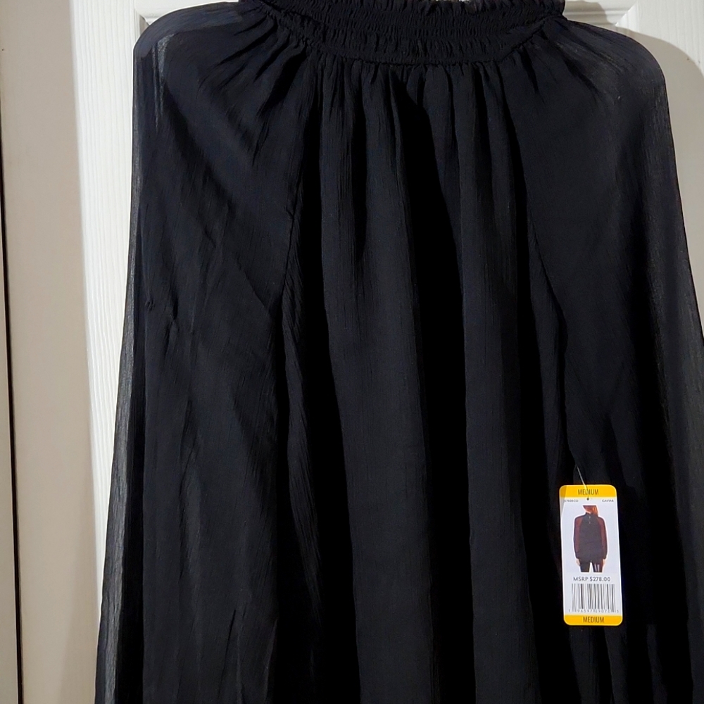 Black small smocked top by Joie